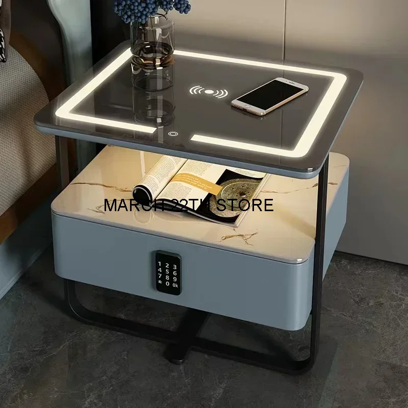 Ricarica Smart Comodini Storage Coffee Comodini Nordici Piccolo Trucco Stretto Comodini Mobili Per Biblioteche Hy50Bt