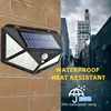 1~12PCS 100 LED Solar Wall Lamp 4 Sides Luminous With Motion Sensor Outdoor Garden Courtyard Waterproof Wall Light 2