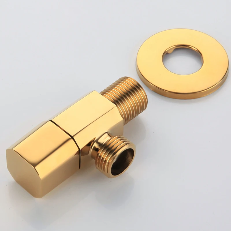 Chrome / Black / Gold / Rose Gold / Brushed Gold Soild Brass G1/2 Angle Valve Switch Valve For Bathroom images - 6