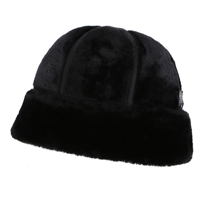 Retro Cowhide Bomber Hat Winter Keep Warm Caps Men Women Real Leather Cap Thick Velvet Dad Hat Leather leather hat