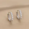 Boucles d'oreilles créoles en argent Sterling S925 et zircone pour femmes, boucles d'oreilles rondes romantiques de luxe, bijoux fins de fête, cadeaux