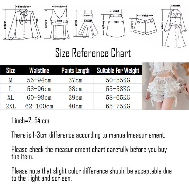 Cute Black and White Pleated Lolita Bow Knot Vintage Bloomers for Women - Image 6