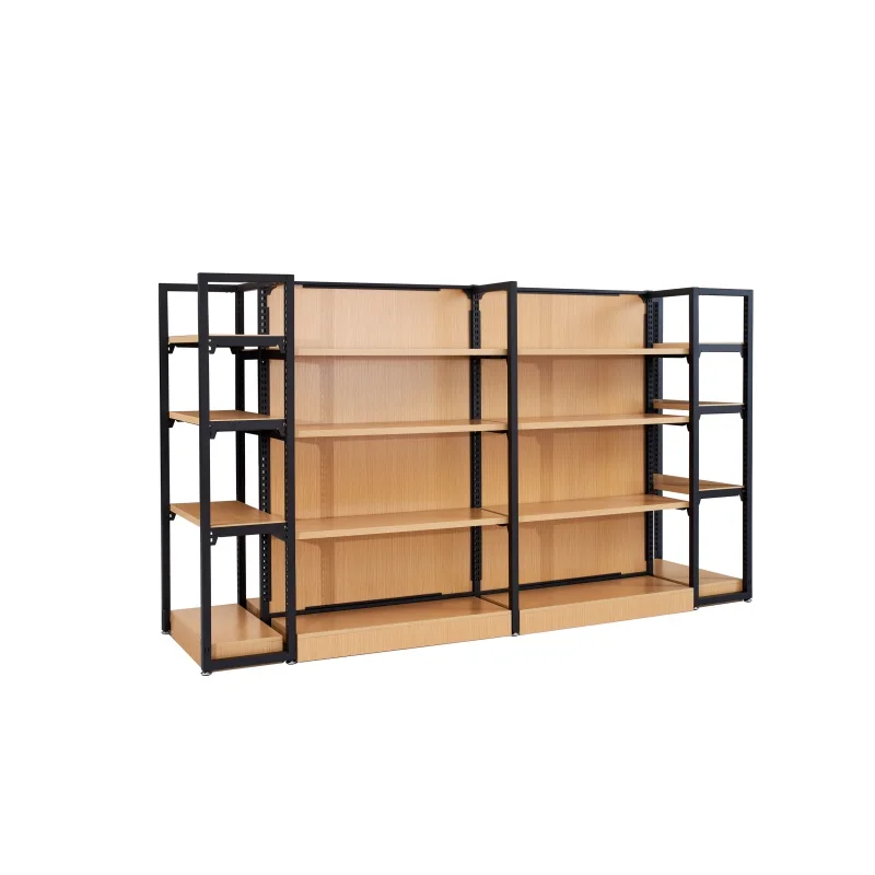 Personalizzato, Negozio Scaffali Di Stoccaggio In Acciaio Scaffali Display In Legno Sistema Di Scaffalature Per Scaffali Per Supermercati In Gondola A