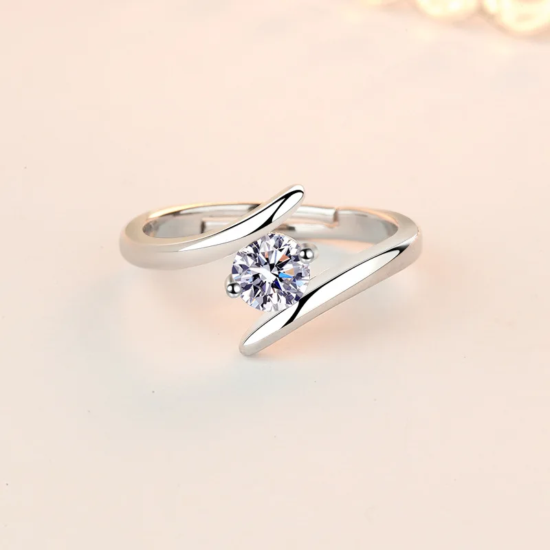 925 Sterling Silver Ring Simple Generous Zircon luxury
