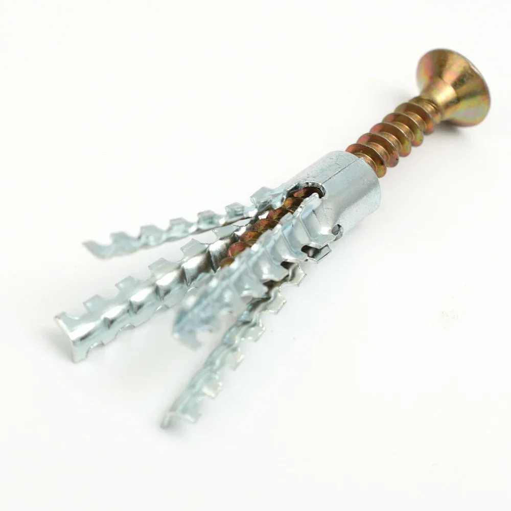 Serrated Metal Expansion Tube Self Tapping Screw Pipe Drilling Plug for Concrete Wall Anchors Fasteners Bolt Kits 120/10Set