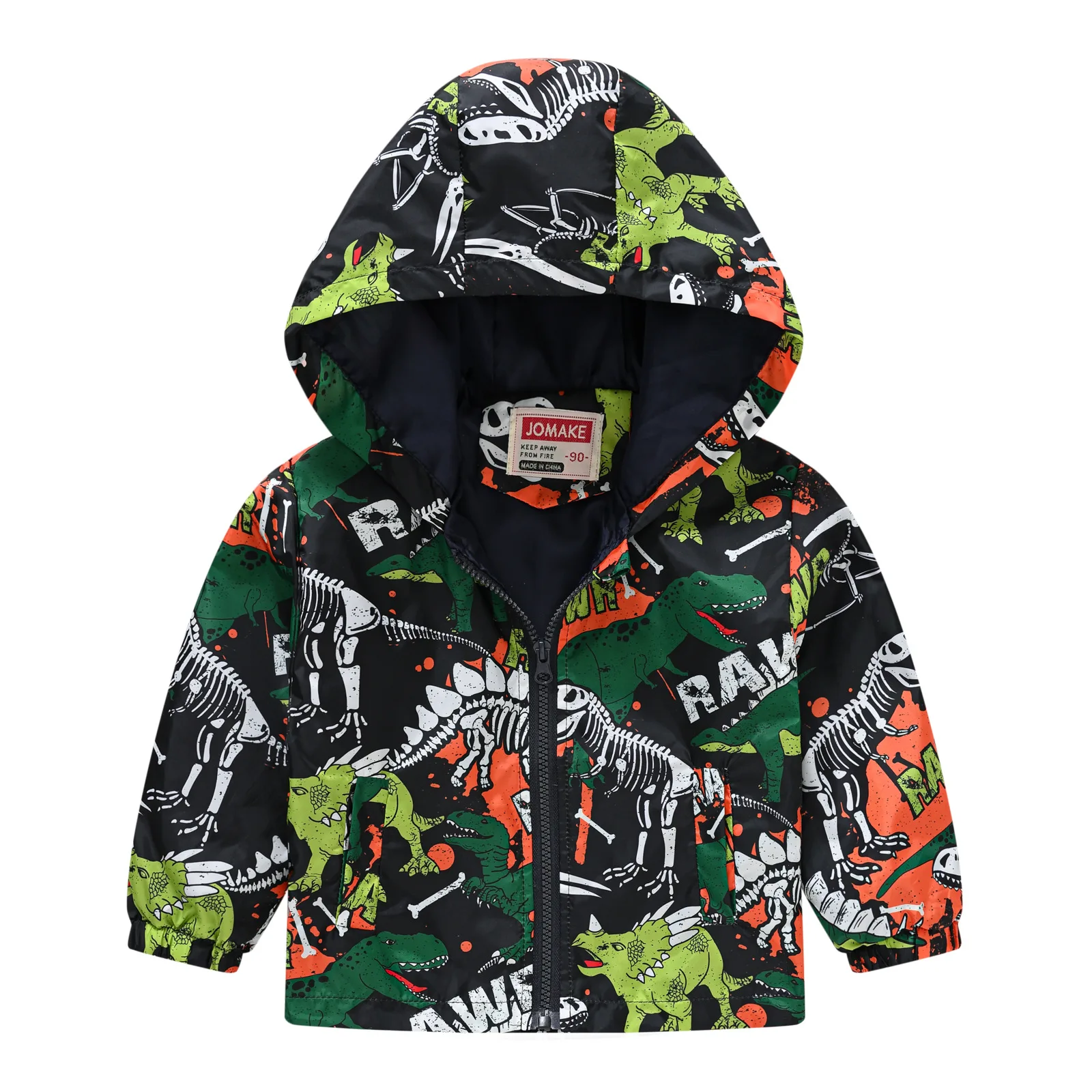 Spring Baby Boys Girls Coats Cartoon Dinosaur Zipper Hoodies