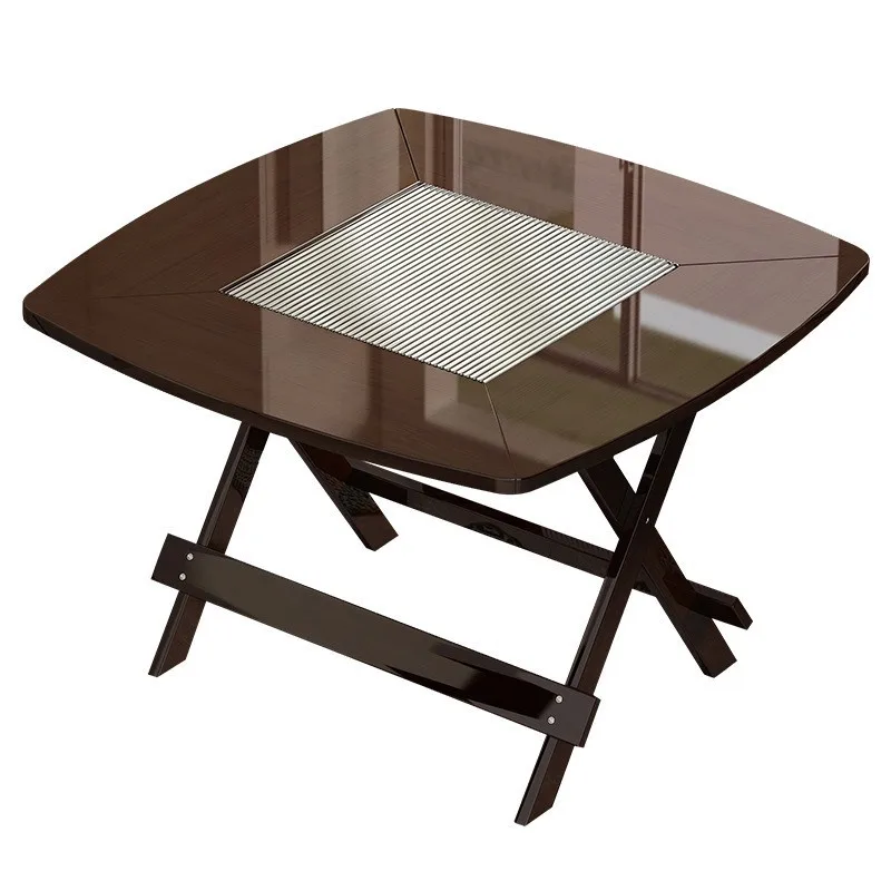 Dining table household small apartment modern simple portable square table folding combination eating living room ho