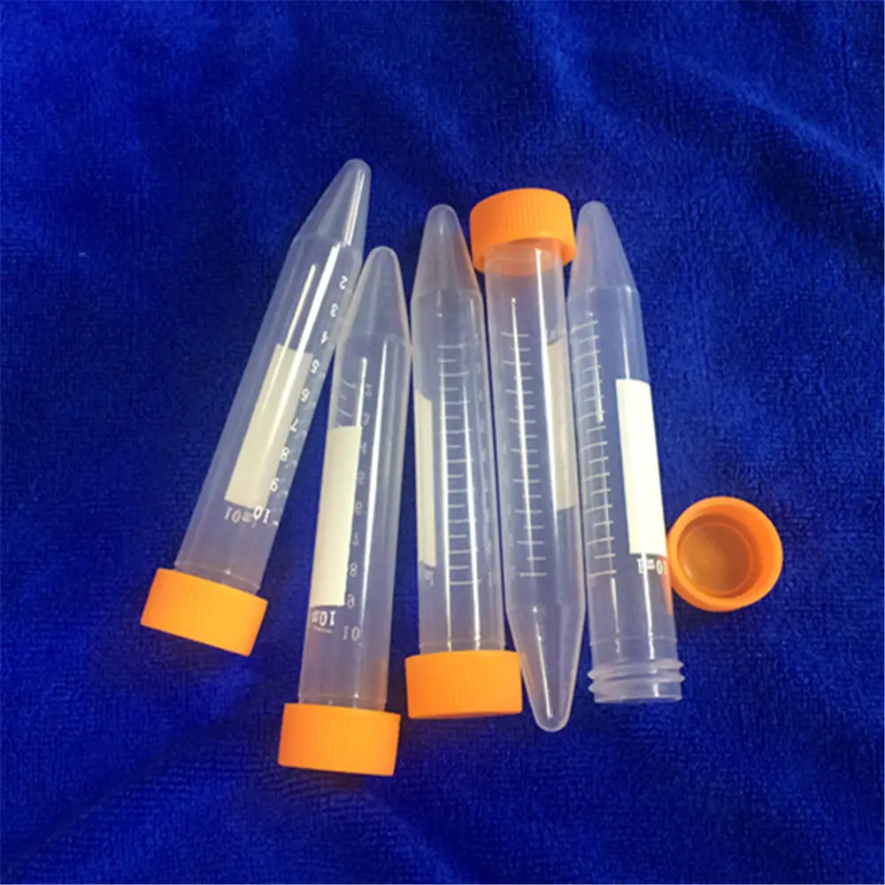 50pcs 10ml measuring Thread Mouth Centrifuge Tubes plastic test tube pointed