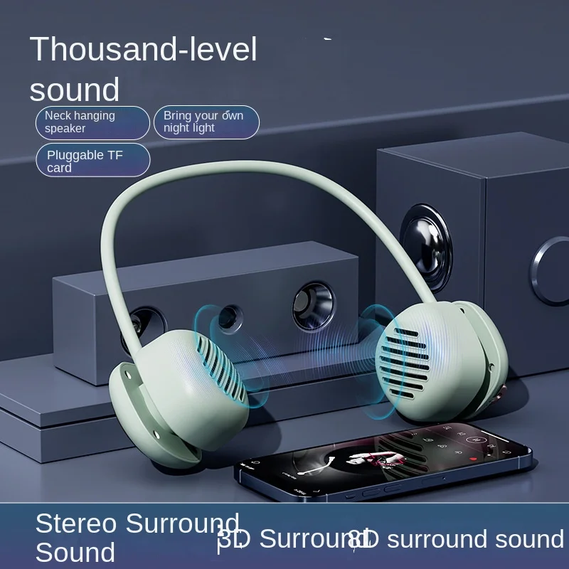 Neck hanging wireless bluetooth speaker with light usb mini portable neck hanging subwoofer outdoor sports retro audio Bluetooth Speaker Portable Speaker Mini Bluetooth Speaker