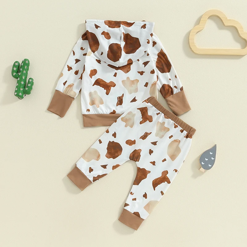 Description Picture 3 of itemBoys Autumn 2PCS Outfit Sets Long Sleeve Animal Print Hooded Tops Casual Pants Sets