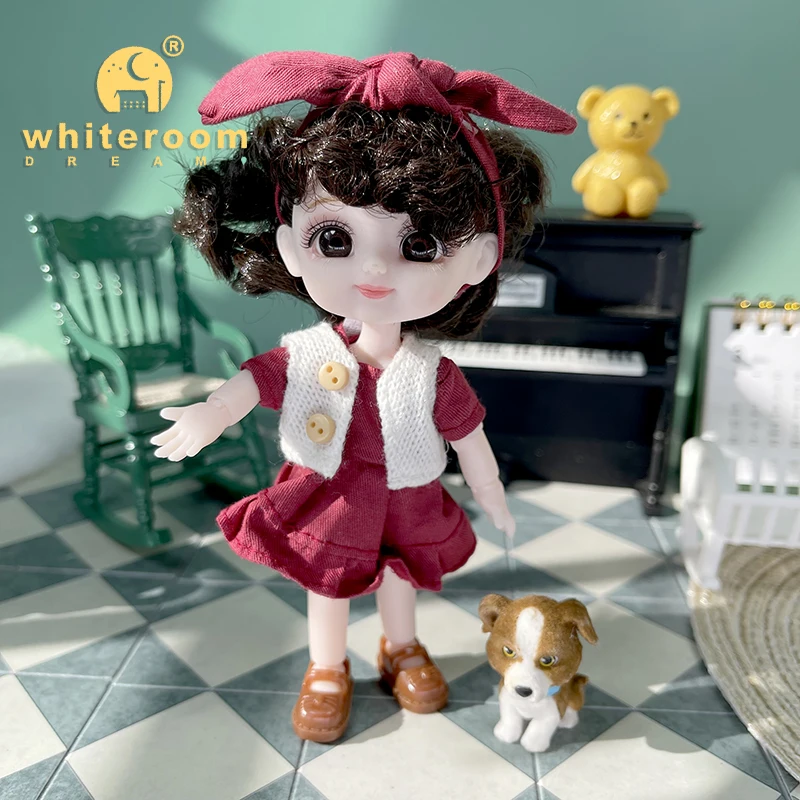 Ob11 Mini Dolls For Girls 1/12 OB11 Accessories Ball Jointed Body Bjd Doll Clothes Toys For Kids Children Baby Holiday Gift Free 2