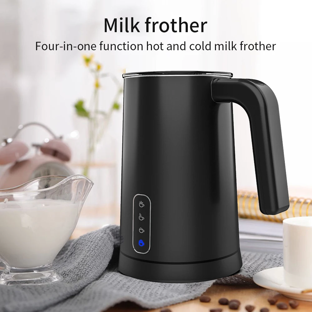 110V Milk Frother, Milk Foam Maker Stainless Steel Cold and Hot Black  Automatic Steamer Warmer for Hot Chocolate Office Gadgets - AliExpress