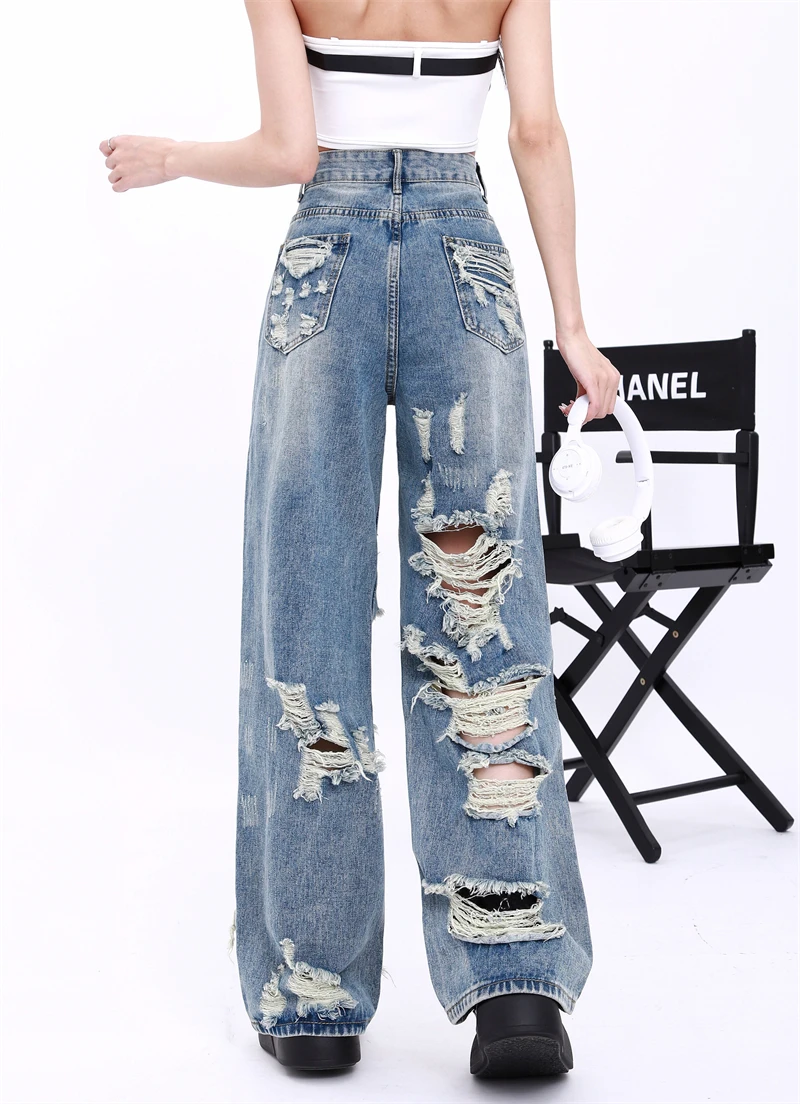 REDDACHiC Big Size Ripped Boyfriend Jeans Torn Damage Destroyed  