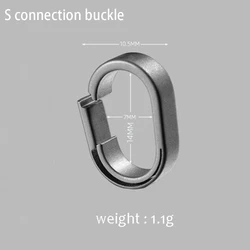 Sleek Titanium Quick - Release Carabiner Keychain with Black PVD Coating - Durable and Compact (Silver - S)