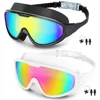 2PCS Large Frame Swimming Goggles Adult High-Definition Anti Fog Electroplated For Women Men Silicone Anti Uv Goggles