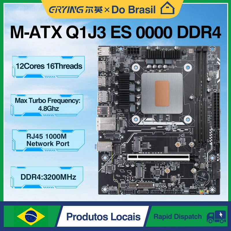 Placa Mãe ERYING Q1J3 Interposer I7 ES 12C/16T DDR4