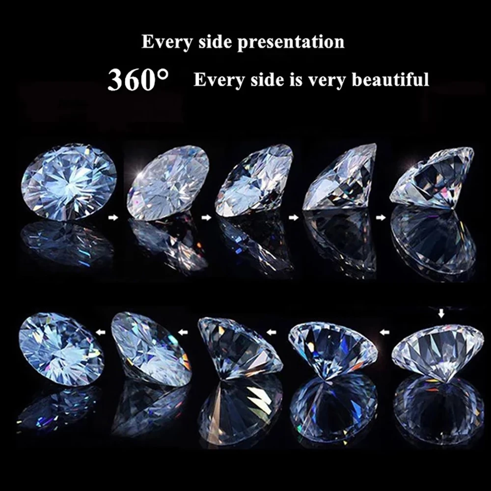 Moissanite Round Brilliant Cut 6.5MM 1CT VVS1 D Color Diamond Tested Loose Gemstones Fine Jewelry IsRabbit