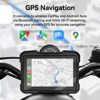 VENBES 5" Motorcycle Carplay Display Wireless Android Auto Carplay GPS Navigation USB Type-C Fast Charging - Image 3
