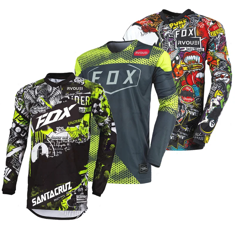 Rvouei Fox Enduro Motocross Downhill Suit Bmx Mountain Bike Camicie Traspiranti Enduro Quick Dry Jersey Maillot Ciclismo Hombre