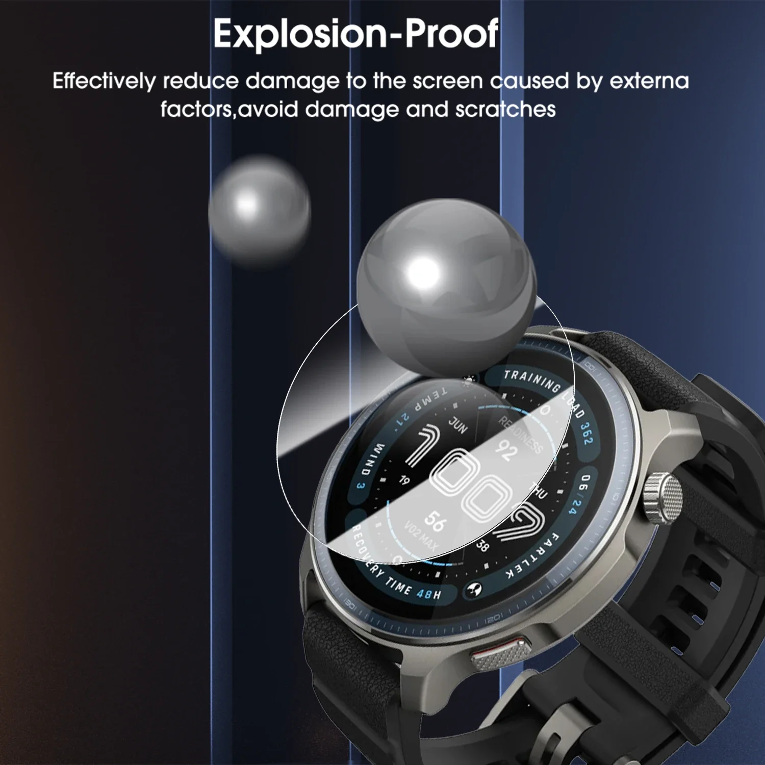 Hardness Tempered Glass for Amazfit Balance 2 Screen Protector Easy to install Anti-scratch Protective Film for Amazfit Balance2