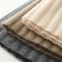 Korean Skirt 100% Merino Wool Women's Knitted Mini Skirt Autumn and Winter Women's Fashion Solid Color Small Umbrella Skirt - Image 5