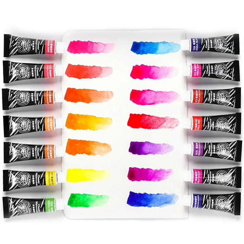 Portatile 12 colori al Neon Paul Rubens Set di colori ad acquerello 0.5ML 1.6ML pigmento Color acqua per artisti studenti forniture artistiche