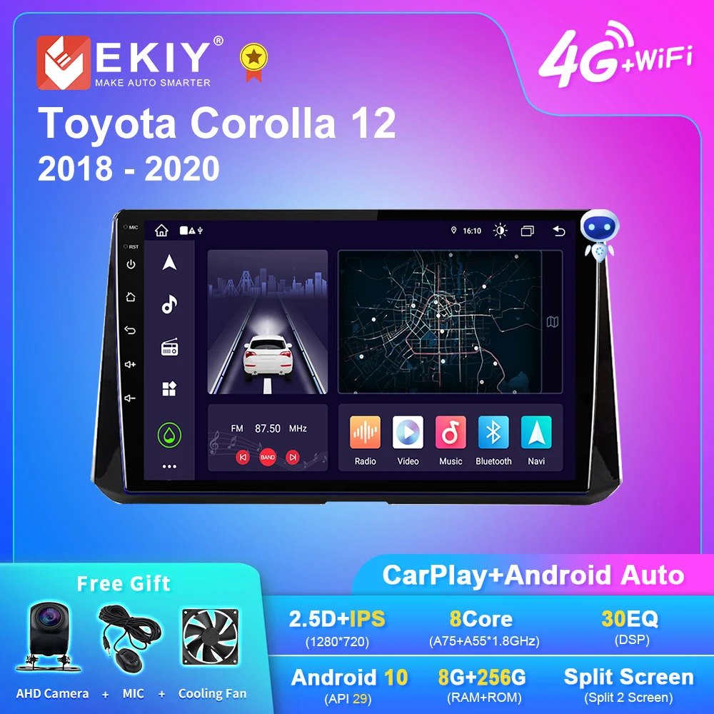 

EKIY X7 Android Car Radio For Toyota Corolla 12 2018 - 2020 Multimedia Player Stereo Carplay Auto Blu-ray IPS GPS No 2 Din DVD