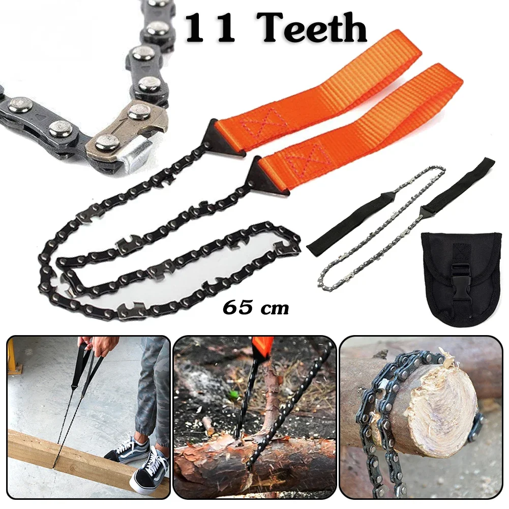 Hand Saw,Multi Purpose Saw,Handheld Saw,24 Inch Pocket Chain Saw,Hand ChainSaw 65 Manganese Steel,Outdoor Wood Cutting Chain Saw,Emergency Camping Hiking Survival Tool