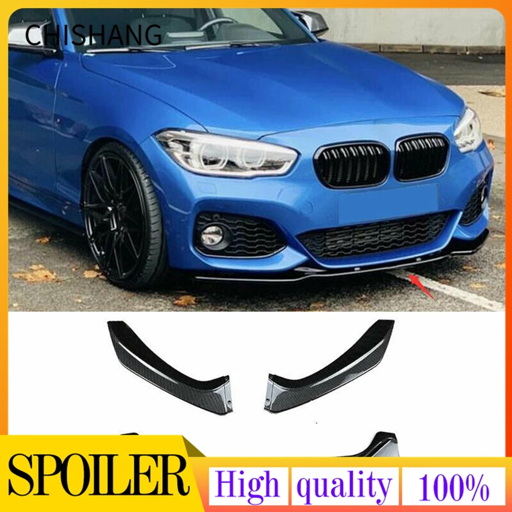 Car Carbon Fiber Front Bumper Lip Splitter Diffuser Body Kit Spoiler  For Bmw 1 Series F20 F21 M-Pack Facelift 2015-2019 Abs