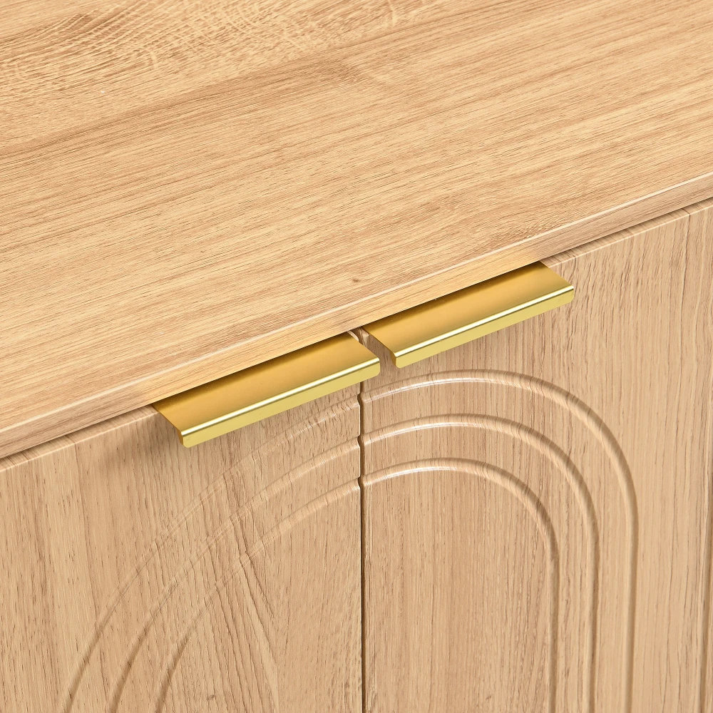 PINGGO Modernes Sideboard Kleiderschrank Aufbewahrungsschrank Buffet 140x38x75cm für Wohnzimmer Esszimmer – Detail 21
