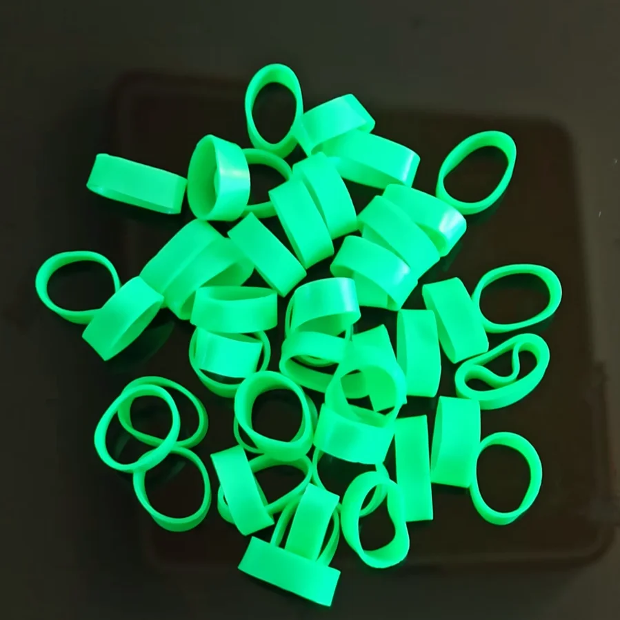 Tiny Size Neon Green TPR Rubber Bands Width 7mm Elastic Rubbers