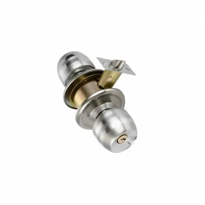 Stainless Steel 60mm Center Pitch - Row Doors Lock for Toilet / Bedroom / Wooden Door with Round Handles