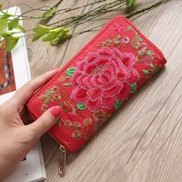 Embroidery Ladies Wallets Large Capacity Long Clutch Money Bag High Quality Oxford Cloth Phone Pocket Women Coin Purse 2