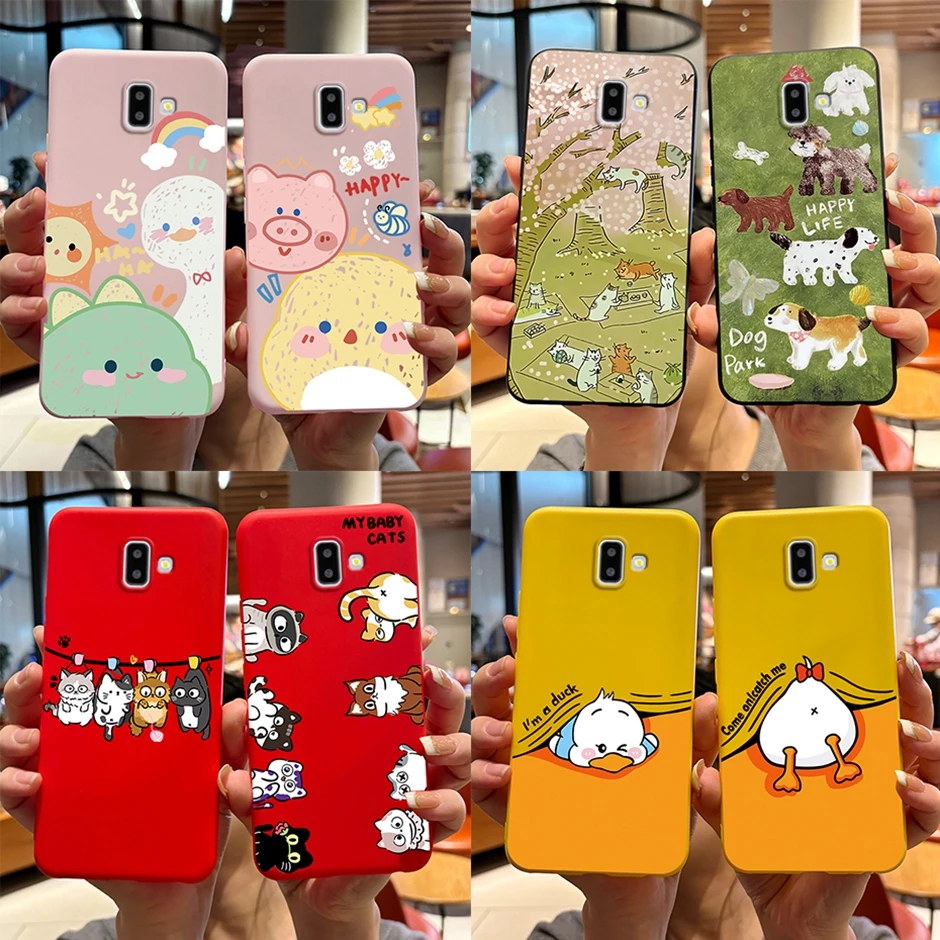 Simpatiche Cover Per Pittura Per Samsung Galaxy J6 Plus 2018 Custodie Protettive Per Samsung Galaxy J6 Prime Fashion Smart Phone Custodie