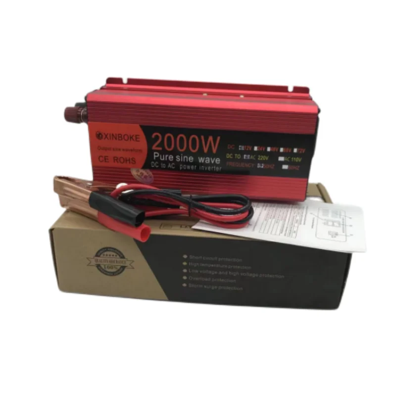 

Pure sine wave inverter DC12V/24V to AC220V 50Hz 1000W/2000W/2200W/3000W transformer portable power pack converter solar inverte