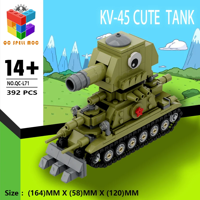 Qicai Creative MOC World War II Tank World KV6KV88KV45GT Giant