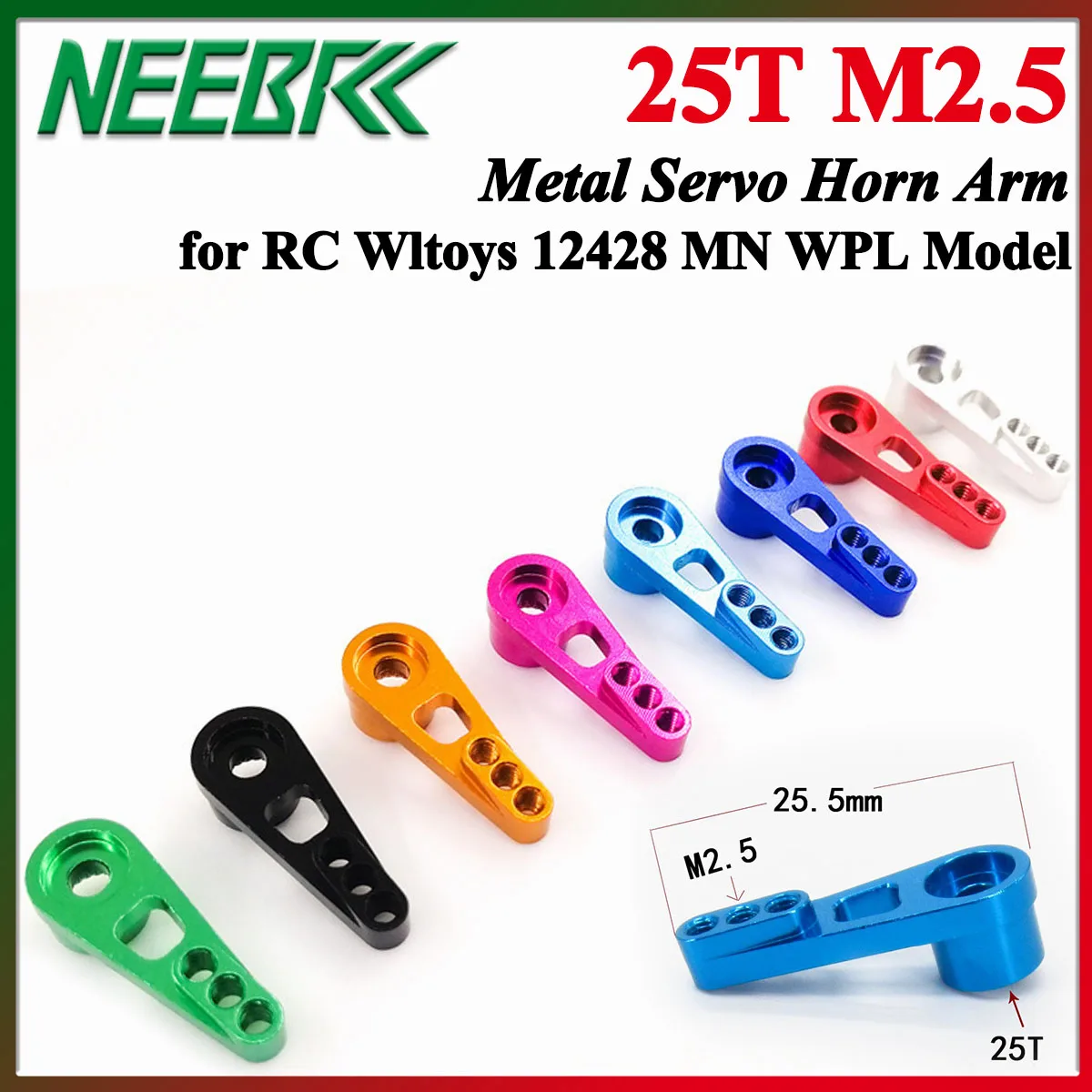 25T M2.5 RC Servo Metal Horn Aluminium Arm for RC Car Boat Robot Wltoys 12428 MN78 MN82 MN168 MN99S WPL D12 B36 C54 C74 DIY Toy
