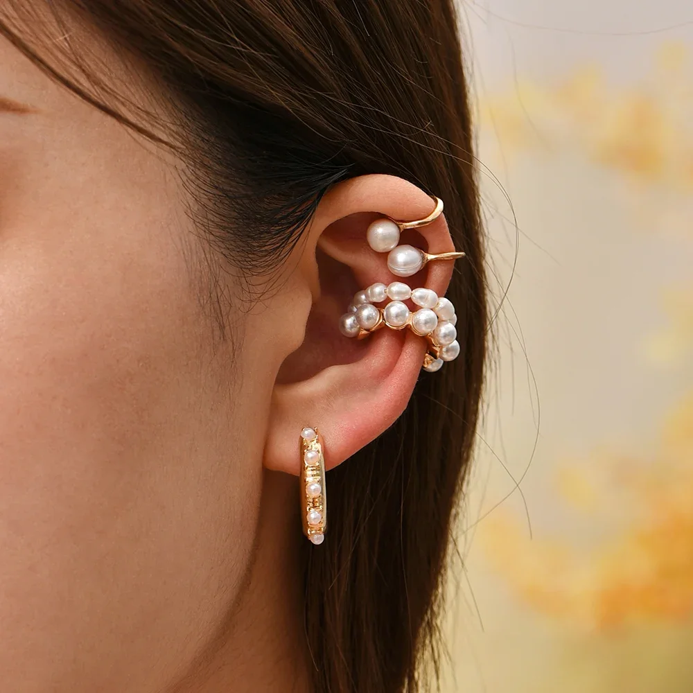 2024 New Arrival Multicolor CZ Crystal Ear Cuff Stackable C Shaped
