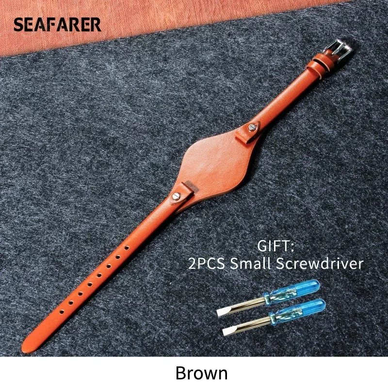 Elegant Women's Genuine Leather Watch Strap - Slim 8mm Bracelet Band