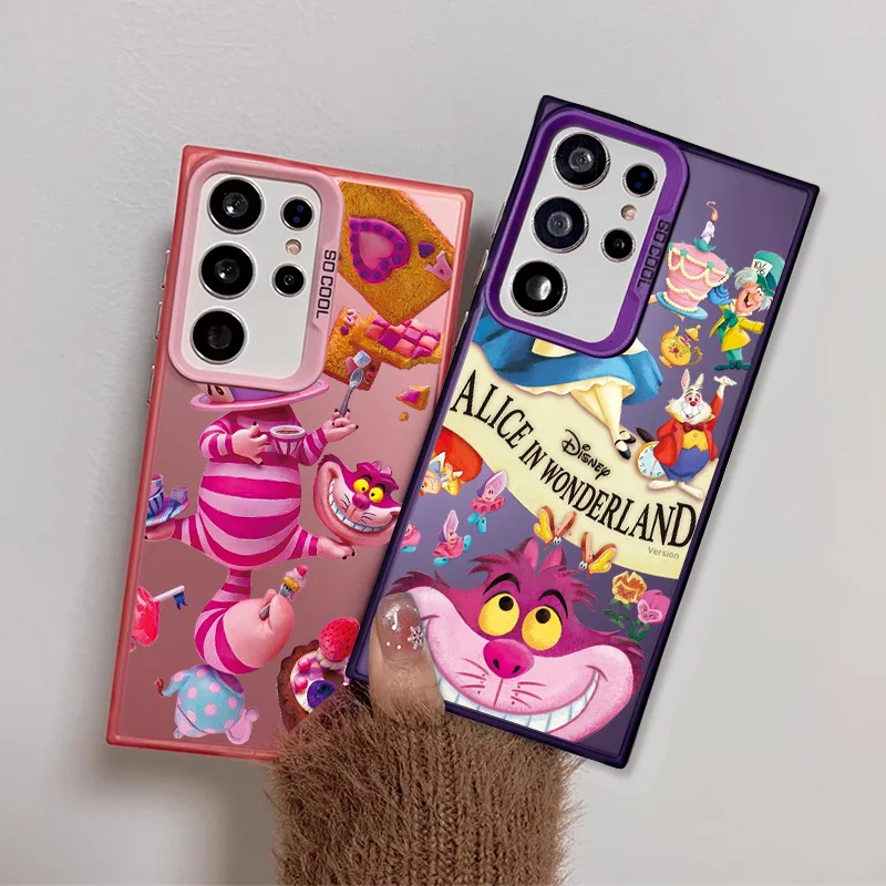 Custodia Per Telefono Alice Nel Paese Delle Meraviglie Per Samsung Galaxy S24 S23 S22 S21 S20 Plus Fe Cover Interna Placcata Argento Ultra Colorato