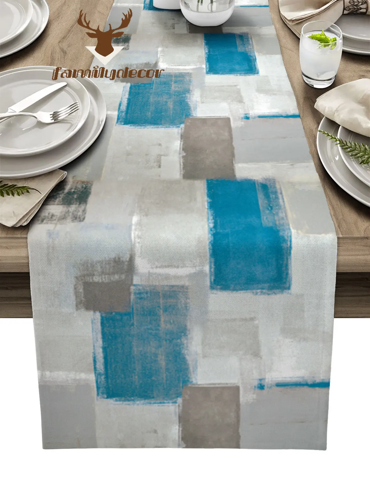 

Скатерть для стола с абстрактной текстурой и голубым размазыванием