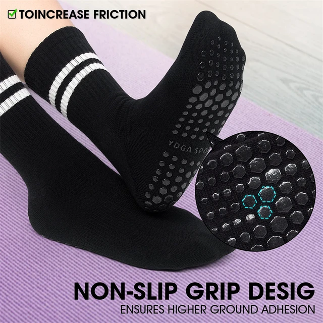 Soft Women Pilates Yoga Non Slip Sock with Stripe Elastic Tight Extension  Sport Long Hose Barre Ballet Anti Slip Grip Lady Socks - AliExpress