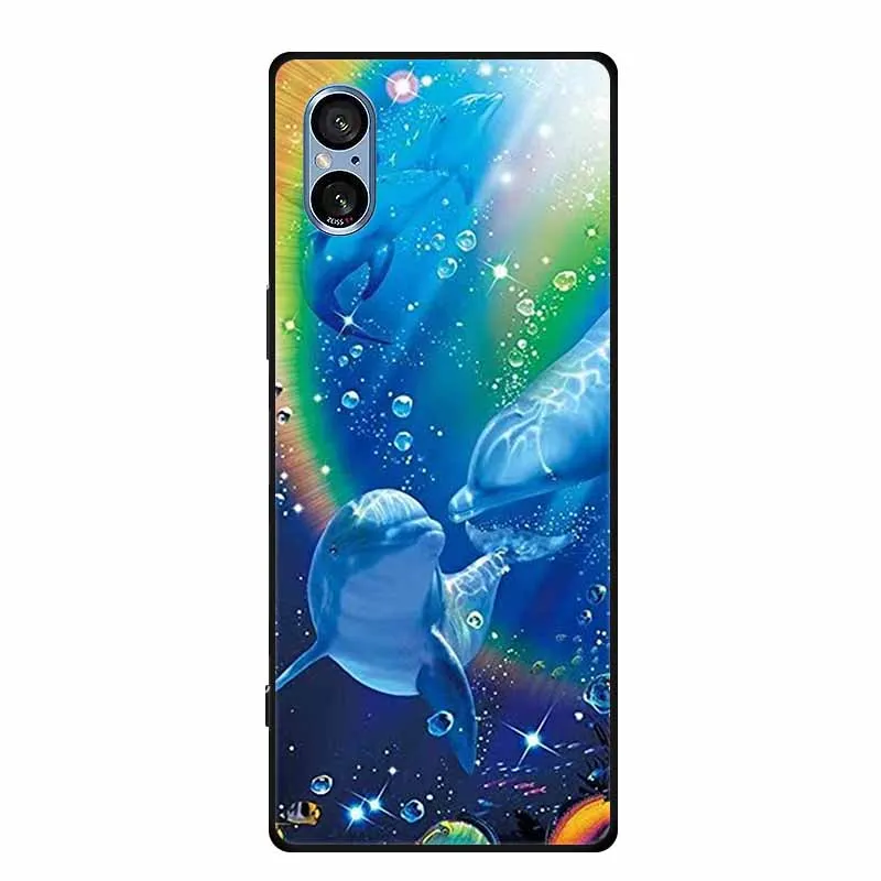 Stylish Black Silicone Soft Phone Case with Fashion Pictures
