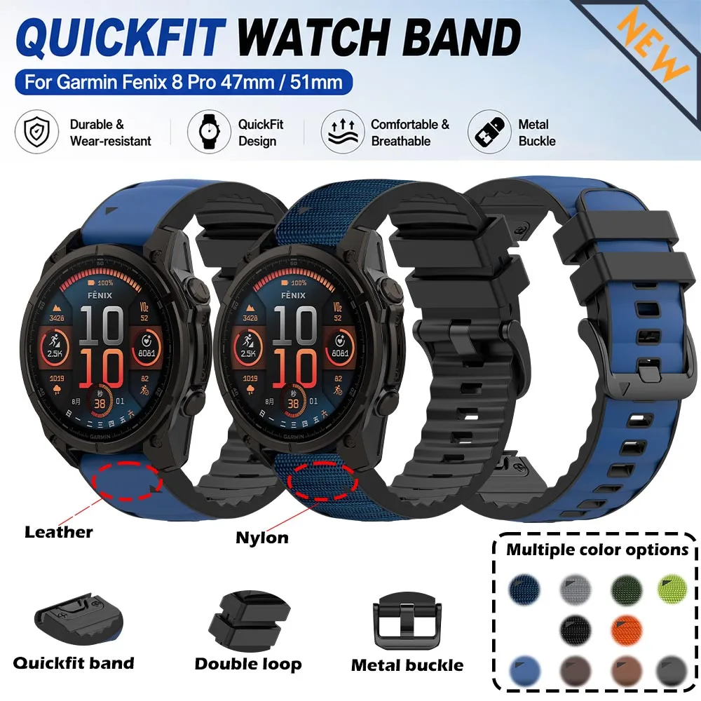 Universal Silicone and Nylon/Leather Quickfit Strap – Premium Strap