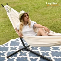 Double Hammock with 9ft Space-Saving Steel Stand includes Portable Carrying Case, 450 Pounds Capacity 2