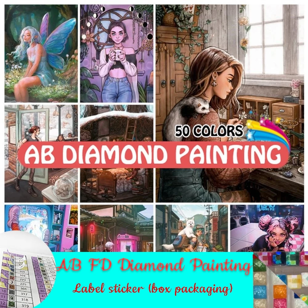 Diamond Painting Diy AB FD Diamond Painting Modern Girl Embroidery Mosaic Portrait Picture Rhinestones Wall Stickers Cuadros Home Decoration Gift
