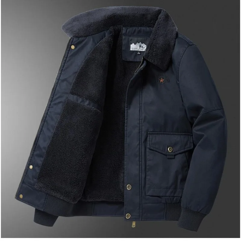 Warm Parkas Wool Cotton Coat Military Windbreaker Men Bomber Jacket Tactical Luxury Brand Men's Clothing Winter Outerwear Zipper