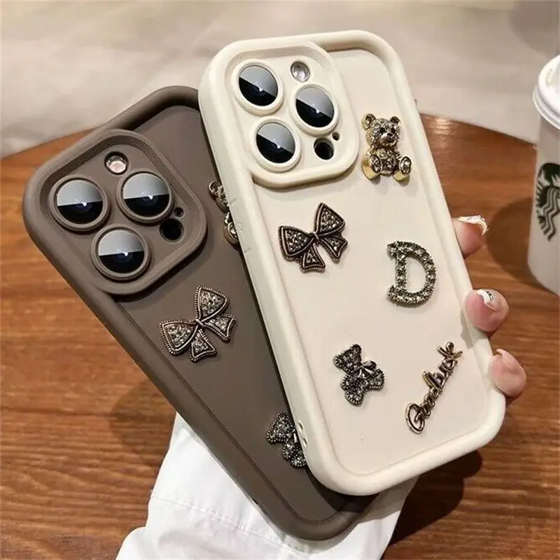 3D Metal Bear Soft Silicone Phone Case Cover