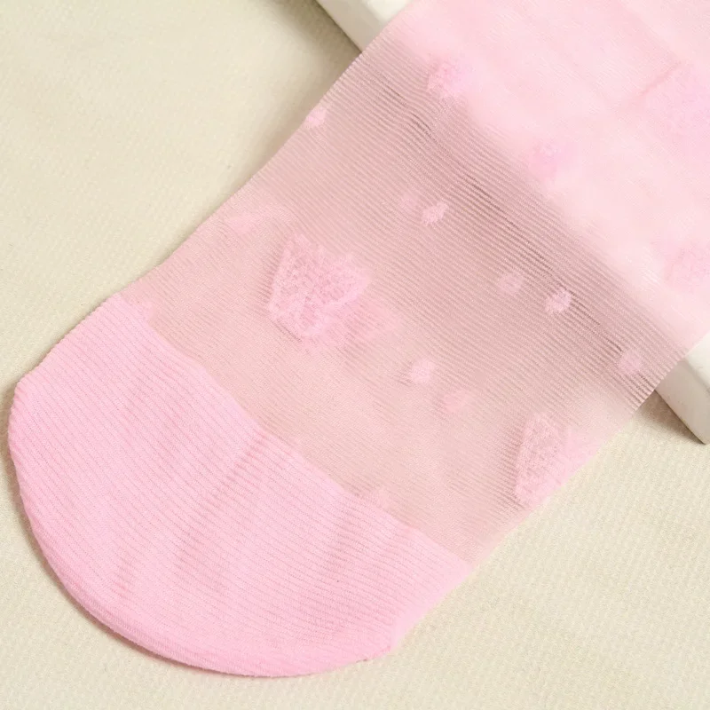Summer Children Girls Thin Breathable Socks Baby Kids Cute Cartoon Butterfly Cat Knee High Stockings White Dance School Clothes