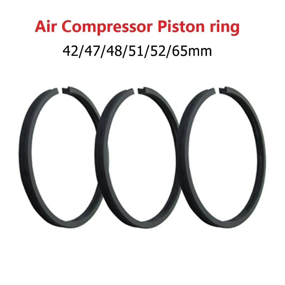 3pcs Air Compressor แหวนลูกสูบชุดสําหรับ 42/47/48/51/52/65 มม.เส้นผ่านศูนย์กลางกระบอก Air คอมเพรสเซอร์ Air ปั๊มชิ้นส่วนนิวเมติก 1